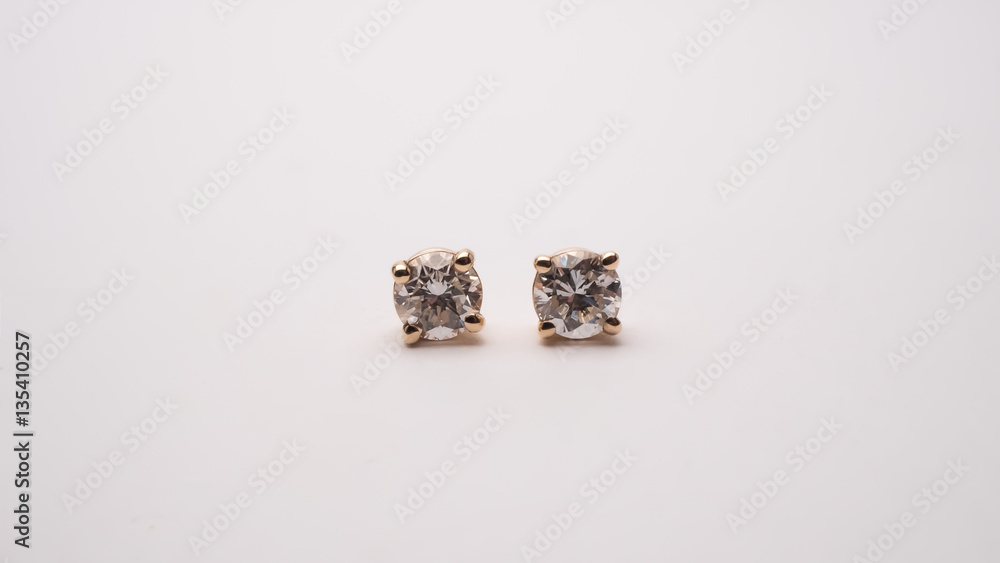 Diamond Stud Earrings Macro Lens Shot Diamond Stud Earrings Macro Lens Shot