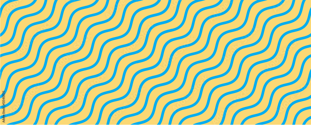 Blue and yellow  wave lines background