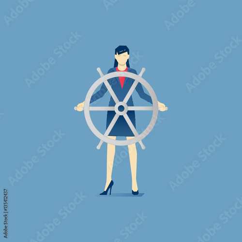Business woman takes the helm
