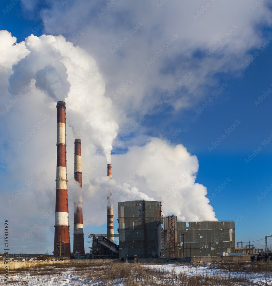 Smoke of power plants pollute environment Smoke of power plants pollute environment