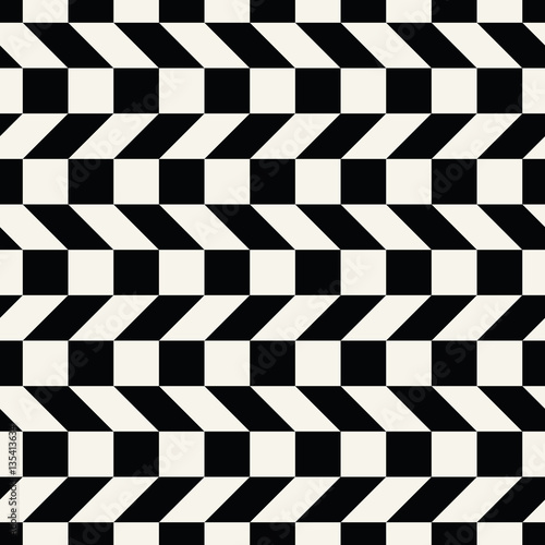 Abstract geometric black and white minimal graphic design print checkered pattern
