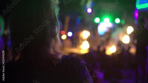 Young woman on party dancing photo