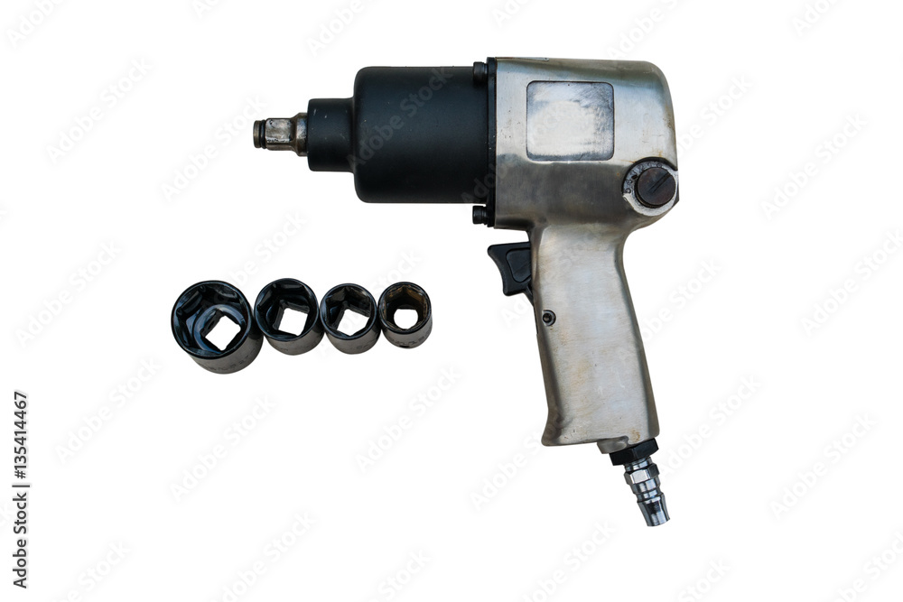 pneumatic wrench, tool for industrial on white