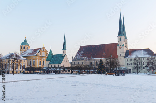 Chapel place in Altoetting Bavaria in winter