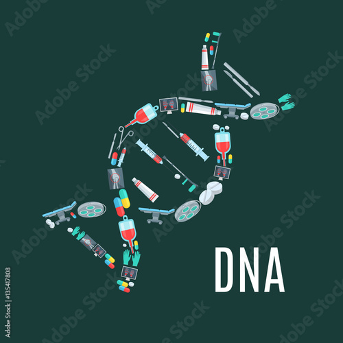 DNA symbol, medical surgery medicine poster