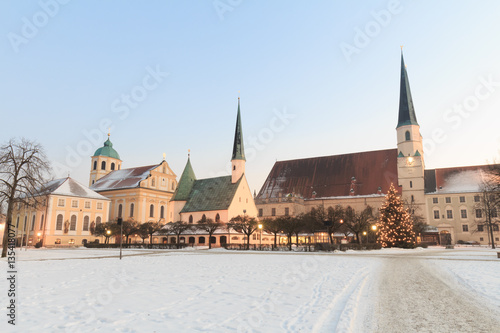 Chapel place in Altoetting Bavaria in winter