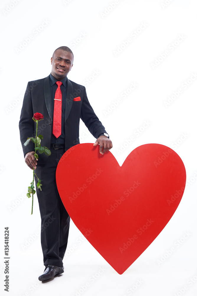 Man holding rose, present for Valentine Day Man holding rose, present for Valentine Day