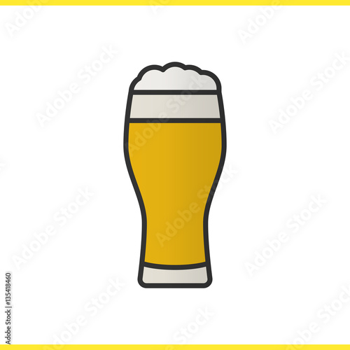 Beer glass color icon