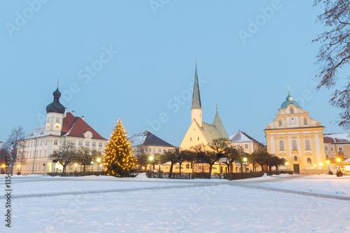 Chapel place in Altoetting Bavaria in winter