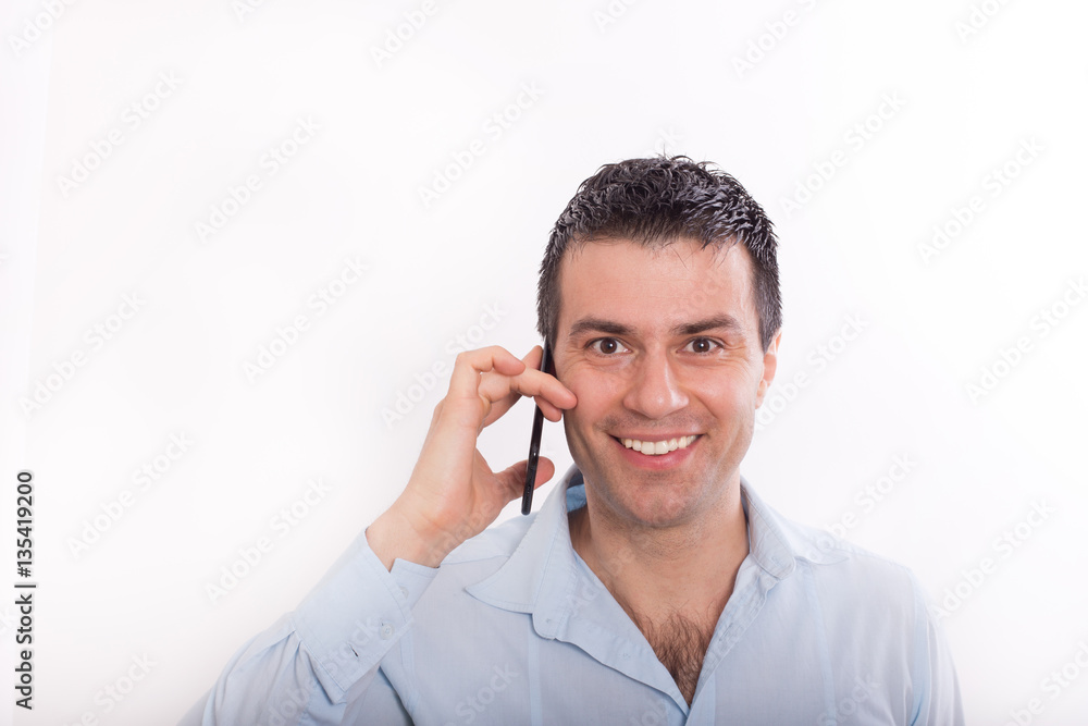 Man talking on cell phone Man talking on cell phone