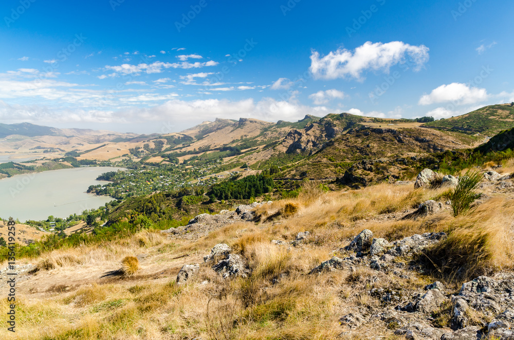 Beautiful view from the hill in Christchurch