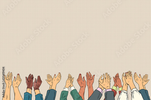 Applause hands up in business conference