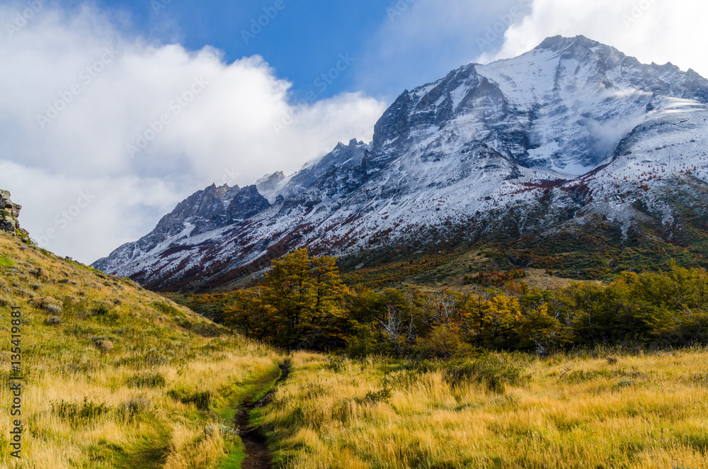 Scenic view on the Torres del Paine trek