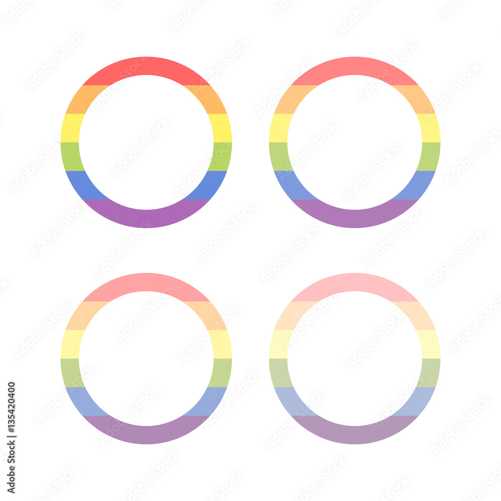 LGBT symbol, Pride, Freedom rainbow colors flag in round shape with space for text or image LGBT symbol, Pride, Freedom rainbow colors flag in round shape with space for text or image