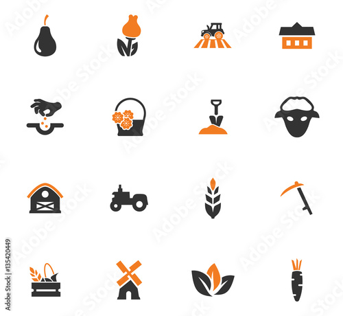 Agricultural icons set