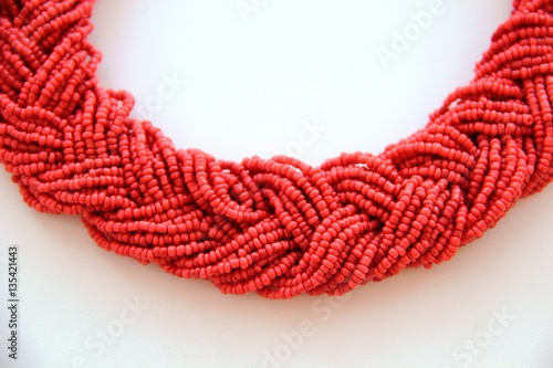 beads beading braid coral color