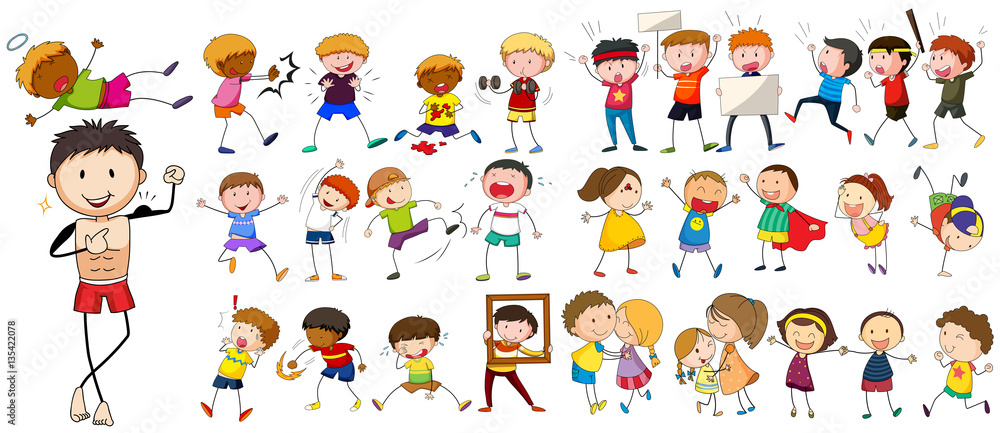 People characters doing different activities People characters doing different activities