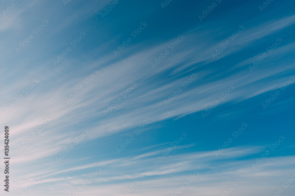 Fototapeta premium Wonderful cirrus clouds on blue sky