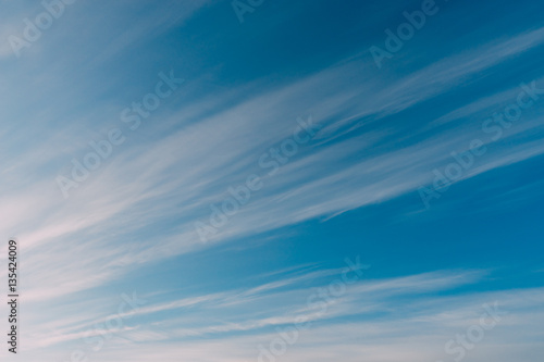 Wonderful cirrus clouds on blue sky