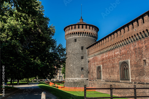 Spirito tower, Castello Sforzesco (Sforza castle). Milan, Italy.