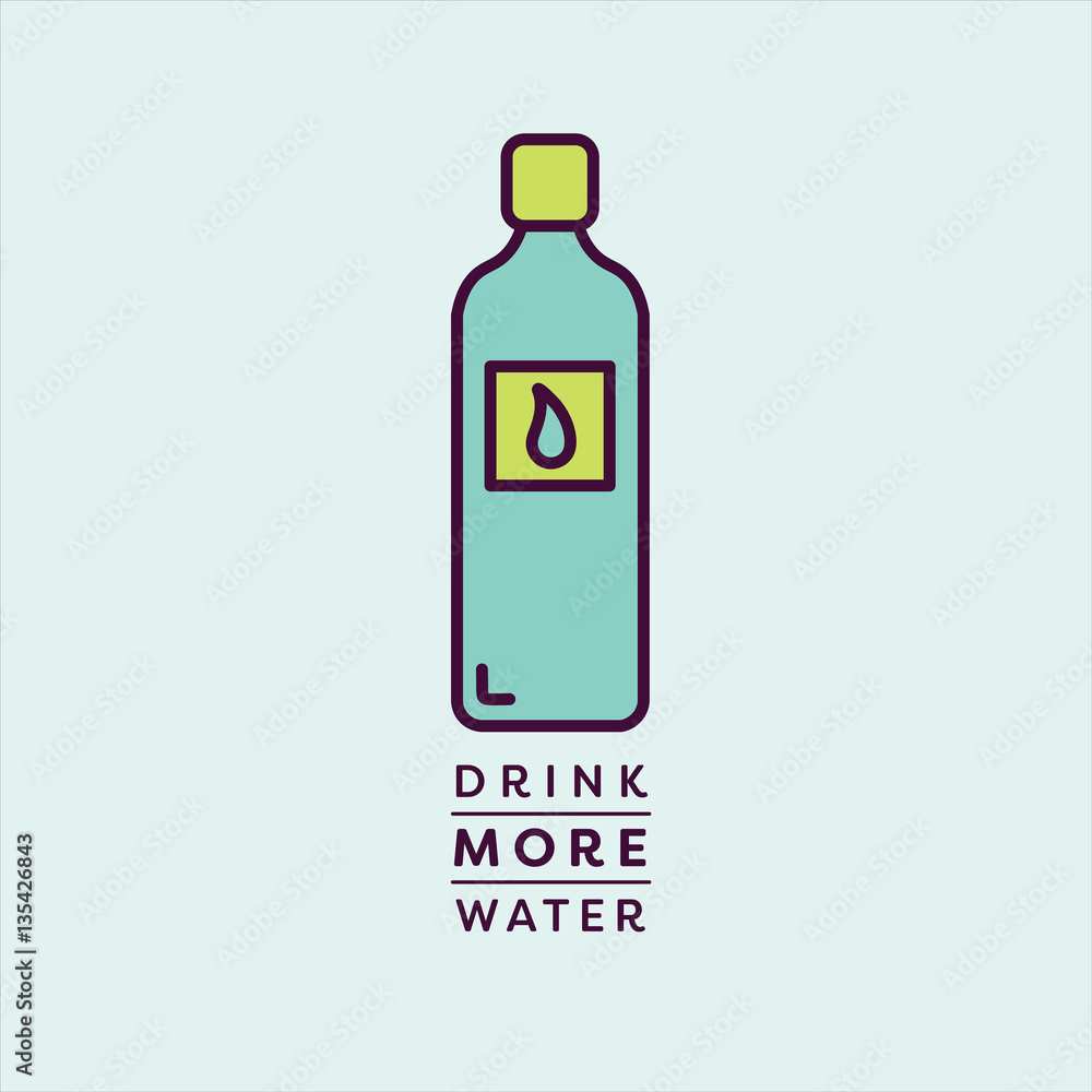 Vector image of water bottle Vector image of water bottle