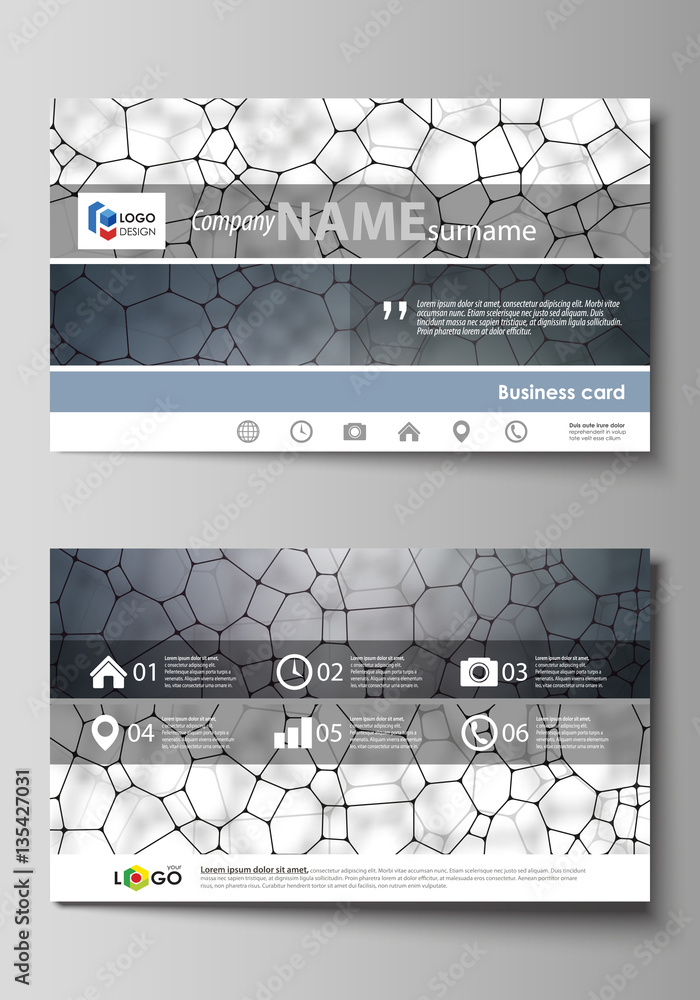 Business card templates. Easy editable layout, abstract vector design