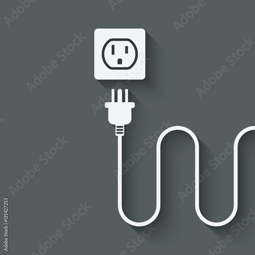 electric wire with plug near outlet