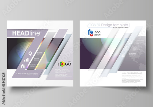 Business templates for square brochure, magazine, flyer, booklet or annual report. Leaflet cover, abstract vector layout. Retro style, mystical Sci-Fi background. Futuristic trendy design.