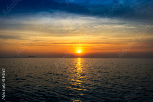 The sea on beautiful sunset  seascape