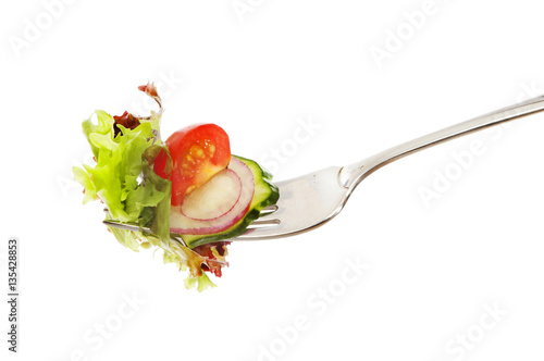 Salad on a fork