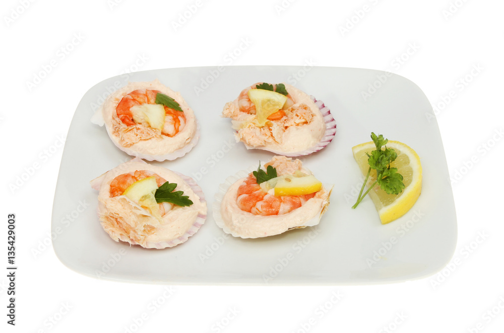 Mini seafood bites on a plate