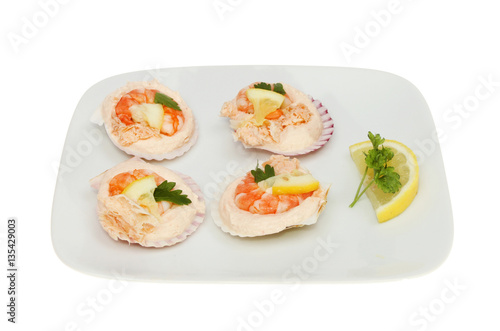Mini seafood bites on a plate