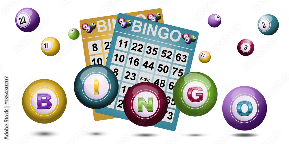 Bingo background with tickets and balls Bingo background with tickets and balls