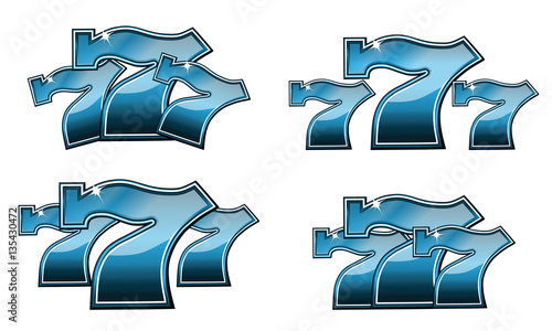 Slot machine lucky seven logo for casino theme