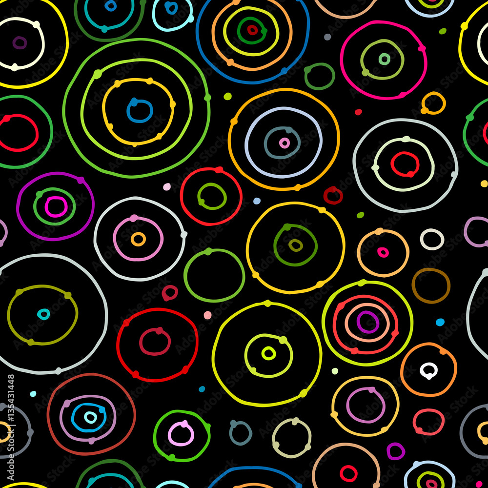 Fototapeta premium Funny circles colorful, seamless pattern for your design