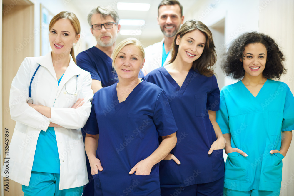 Team of doctors ready to work. Team of doctors ready to work.