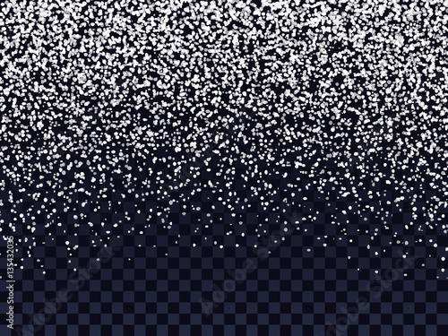 Vector snow texture on transparent background for banners, sites, fliers, promo.