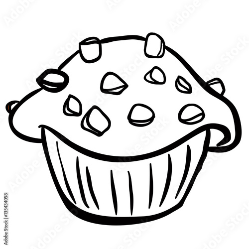 black and white chocolate chip muffin