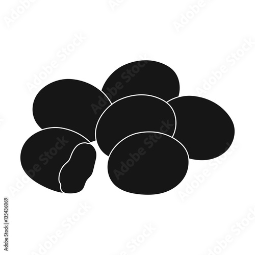 Chocolate dragee icon in black style isolated on white background. Chocolate desserts symbol stock vector illustration.
