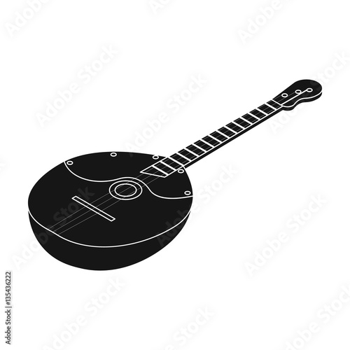 Domra icon in black style isolated on white background. Musical instruments symbol stock vector illustration.