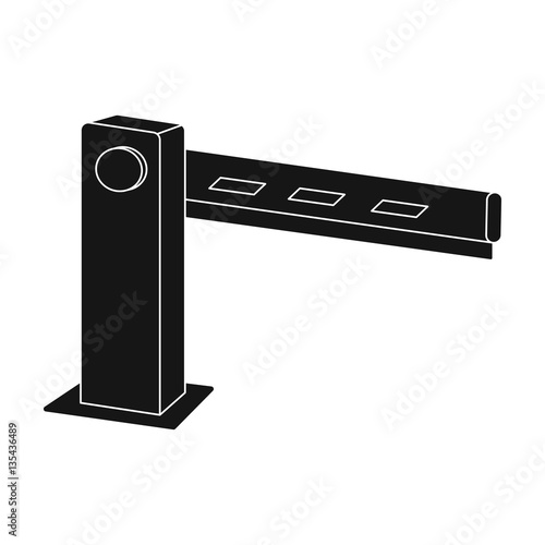 Parking barrier icon in black style isolated on white background. Parking zone symbol stock vector illustration.