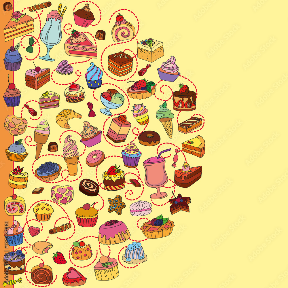 Vector set of different sweets Vector set of different sweets