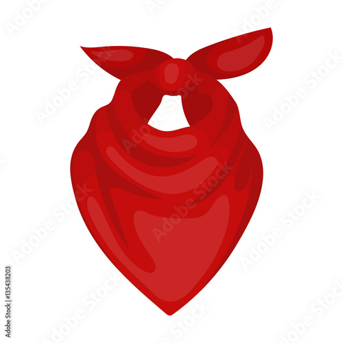 Cowboy bandana icon in cartoon style isolated on white background. Rodeo symbol stock vector illustration.