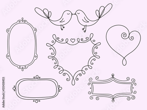 A set of hand-drawn frames for celebration.
