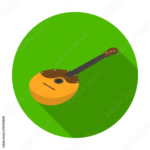 Domra icon in flat style isolated on white background. Musical instruments symbol stock vector illustration.