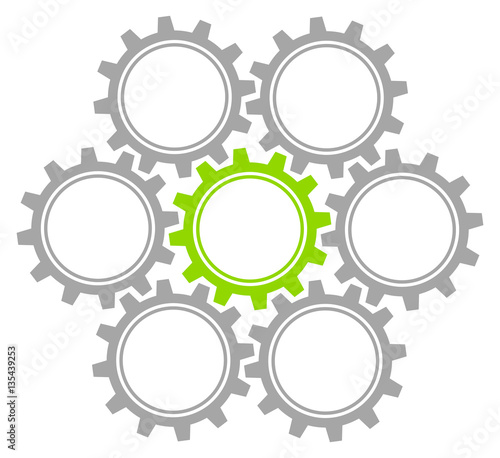 7 Gears Graphics Grey/Green