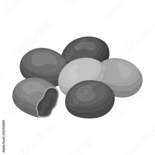 Chocolate dragee icon in monochrome style isolated on white background. Chocolate desserts symbol stock vector illustration.