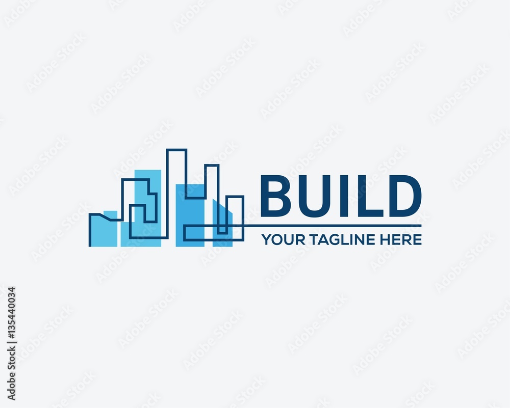 Building construction,Real Estate Business sign, vector logo template. 