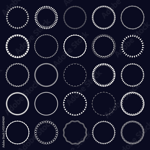 Set of round or circular patterns