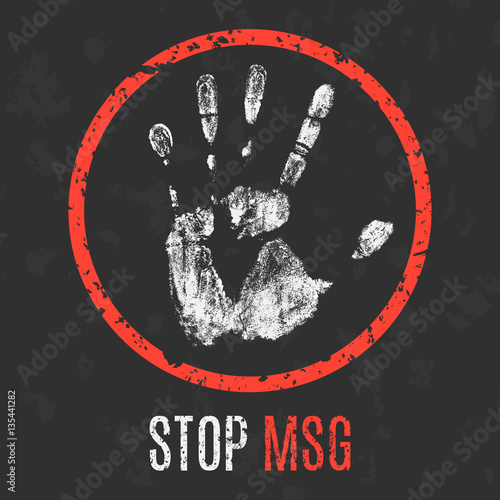 Vector. Stop MSG (monosodium glutamate).